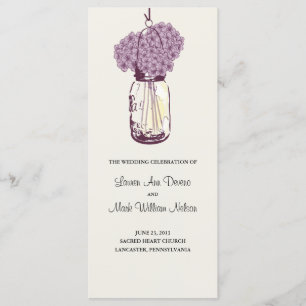 Rustic Mason Jar and Hydrangeas Program Programme