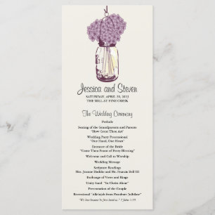 Rustic Mason Jar and Hydrangeas Program Programme
