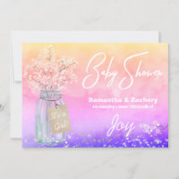 *~ Rustic Mason Jar Baby Shower Baby Breath