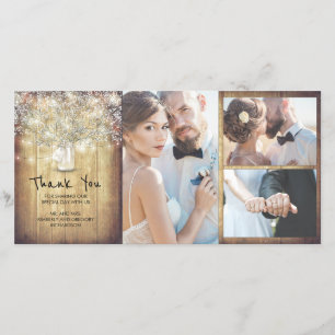 Rustic Mason Jar Baby's Breath Wedding Thank You