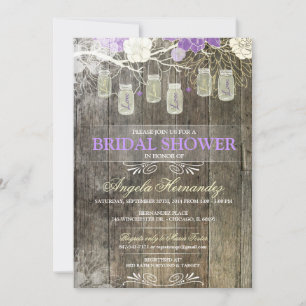 Rustic Mason Jar Bridal Shower Invitation