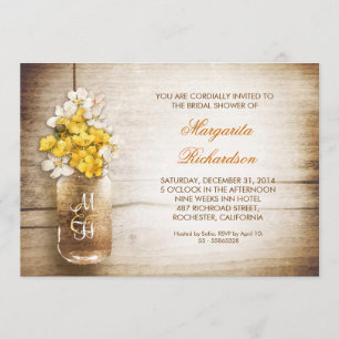 rustic mason jar bridal shower invitations