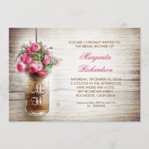 rustic mason jar bridal shower invitations