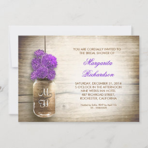 rustic mason jar bridal shower invitations