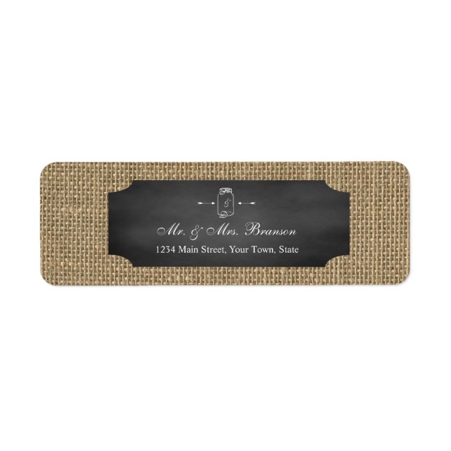 Rustic Mason Jar Chalkboard Burlap Wedding (Front)