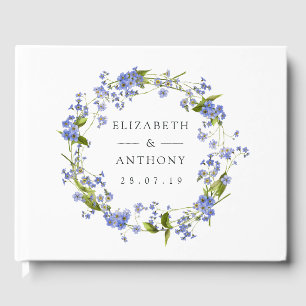 Rustic Mason Jar Forget Me Not Wedding Guest Book