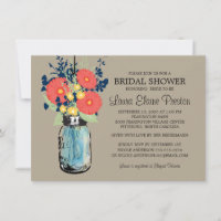 Rustic Mason Jar Gerber Daisies Bridal Shower