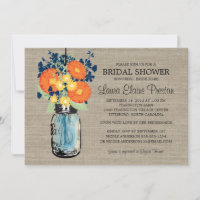 Rustic Mason Jar Gerber Daisies Bridal Shower