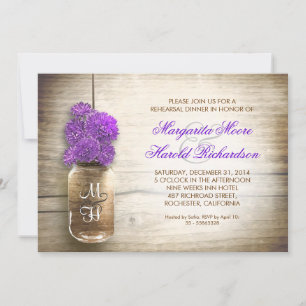 rustic mason jar rehearsal dinner invitations