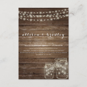 Rustic Mason Jar Rustic Wedding Invitation