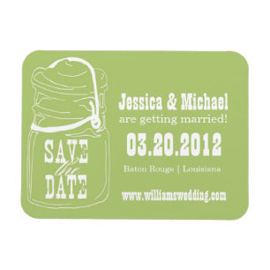 Rustic Mason Jar Save the Date Magnet