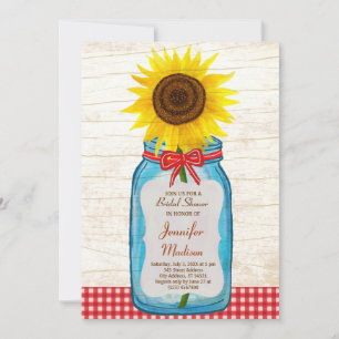 Rustic Mason Jar & Sunflower Save the Date