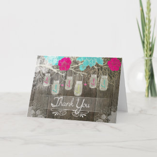 Rustic Mason Jar Thank You Card