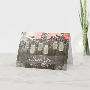Rustic Mason Jar Thank You Card