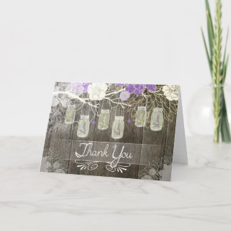 Rustic Mason Jar Thank You Card