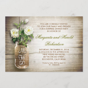 rustic mason jar wedding anniversary invitations