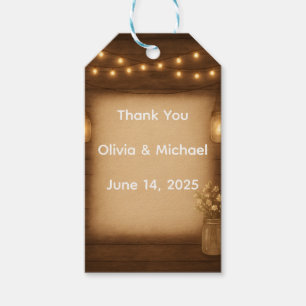 Rustic Mason Jar Wedding Favor Tags