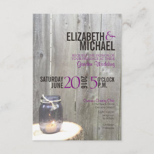 Rustic Mason Jar Wedding Invitation Template