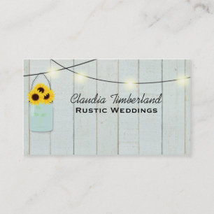 Rustic Mason Jar Wedding Planner Business Card