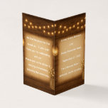 Rustic Mason Jar Wedding Program Template<br><div class="desc">Elegant rustic wedding program design featuring glowing mason jars,  delicate string lights,  and a soft beige background. Perfect for folded wedding ceremony programs,  this template includes space for your order of ceremony,  wedding party,  and personal touches. A timeless rustic theme ideal for barn weddings,  outdoor celebrations,  or country-inspired events.</div>