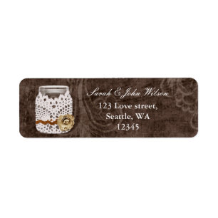 rustic mason jar wedding ,return address label