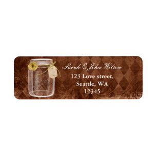 rustic mason jar wedding ,return address label