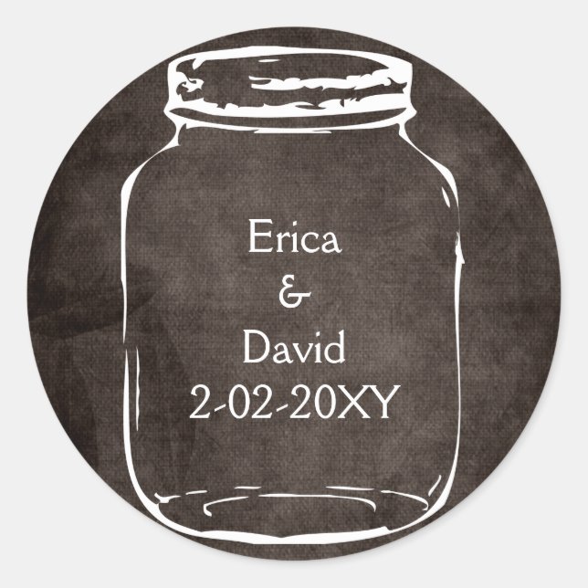 rustic mason jar wedding seals (Front)