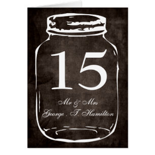 rustic mason jar wedding table numbers