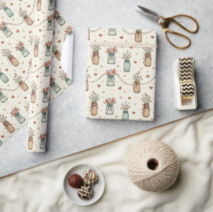 Rustic Mason Jar Wrapping Paper