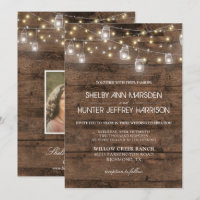 Rustic Mason Jars String Lights Photo Wedding