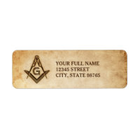 Rustic Masonic Address Labels | Old Parchment
