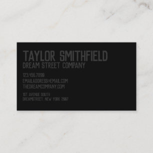 Rustic Matte Black Professional Business Card