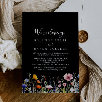 Rustic Meadow Botanical Elopement Reception Invitation
