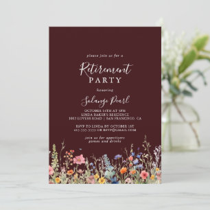 Rustic Meadow Botanical Retirement Party Invitation