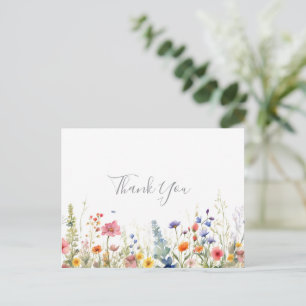Rustic Meadow Botanical Thank You Postcard