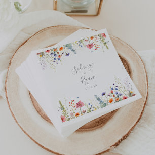 Rustic Meadow Botanical Wedding Napkin