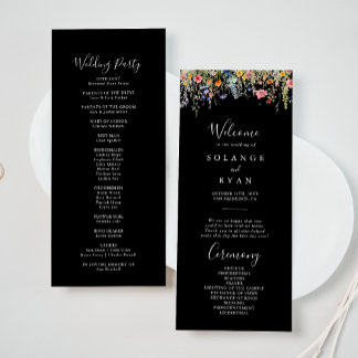 Rustic Meadow Botanical Wedding Program Programme