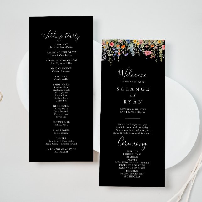 Rustic Meadow Botanical Wedding Program Programme (Creator Uploaded)
