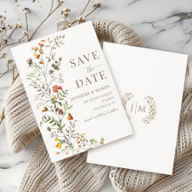 Rustic Meadow Flower Wreath Save The Date