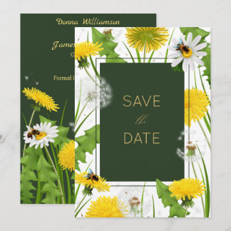 Rustic Meadow Flowers Save the Date Card