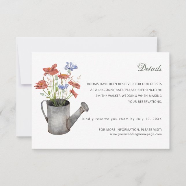 rustic meadow wildflowers details card (Front)