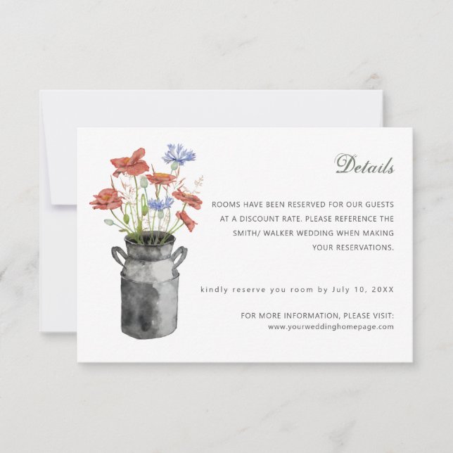 rustic meadow wildflowers details card (Front)