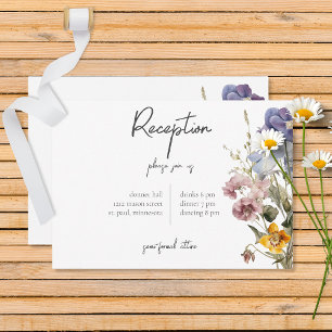 Rustic Meadow Wildflowers Purple Reception Enclosure Card