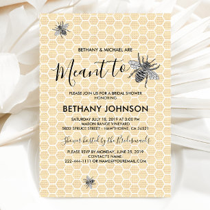 Rustic Meant to Bee Bridal Shower Invitation
