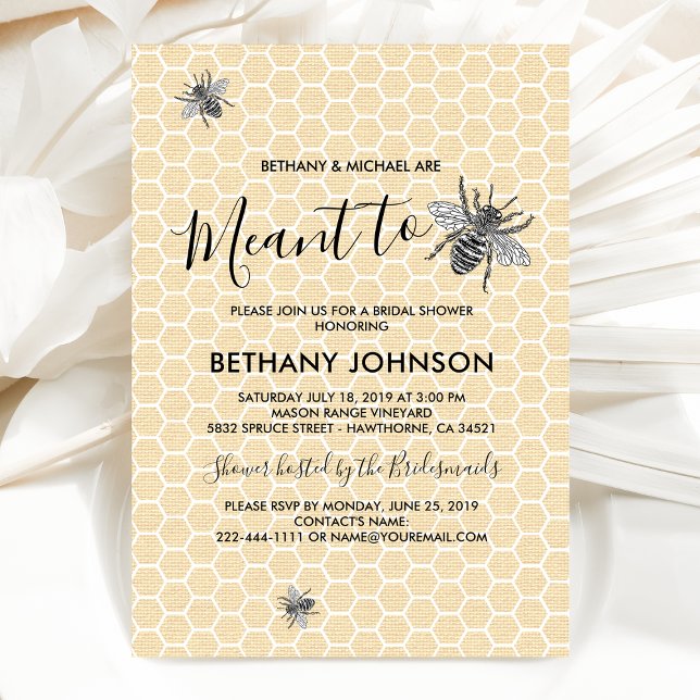 Rustic Meant to Bee Bridal Shower Invitation (Creator Uploaded)