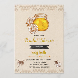 Rustic meant to bee shower party invitation