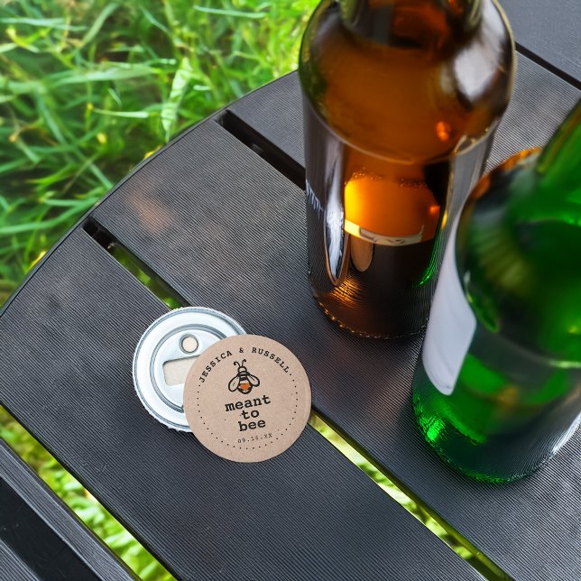 Rustic Meant To Bee Wedding Bottle Opener (Rustic Meant To Bee Wedding Bottle Opener)