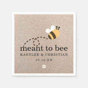 Rustic Meant To Bee Wedding Paper Napkin