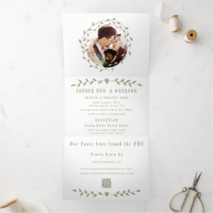 Rustic Mediaeval Photo Wedding   Tri-Fold Invitation