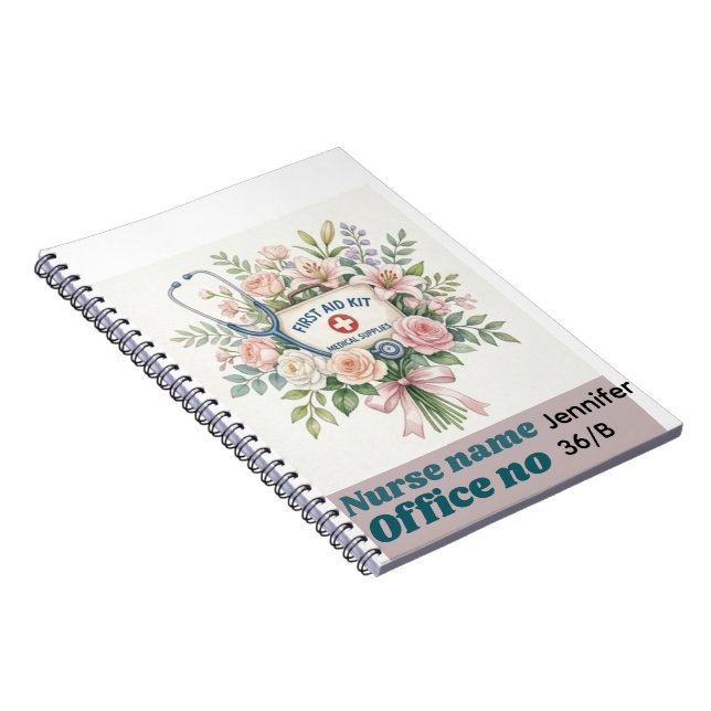 Rustic Medical Wall Decor – Yellow Botanical Steth Notebook (Right Side)